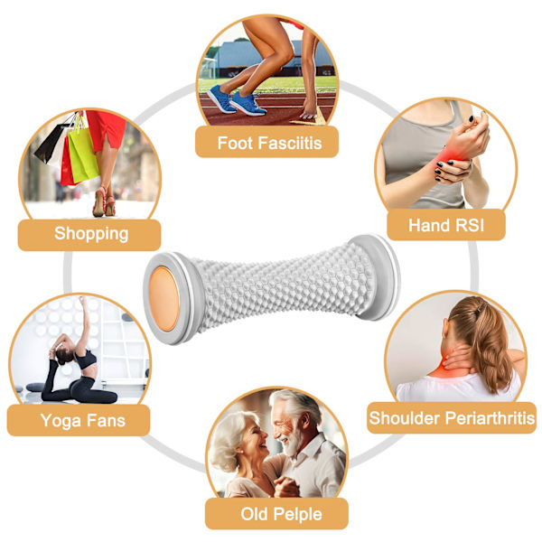 Plantar Fasciitis Massager, beupro Foot Massage Roller, Oppgradert fotmassasjer for Plantar Fasciitis Recovery og stramme muskler Relax (Grå)