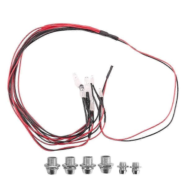 6 LED Lyssett 2 Hvite 2 Røde 2 Blå for 1/10 1/8 SCX10 D90 RC Bil
