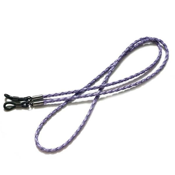 Glasögonkedjor Halsband Läder Glasögon Halsband Snöre Rep Band Läder Glasögon Sladd Justerbar Ände Glasögonhållare Glasögontillbehör, 2st lila purple