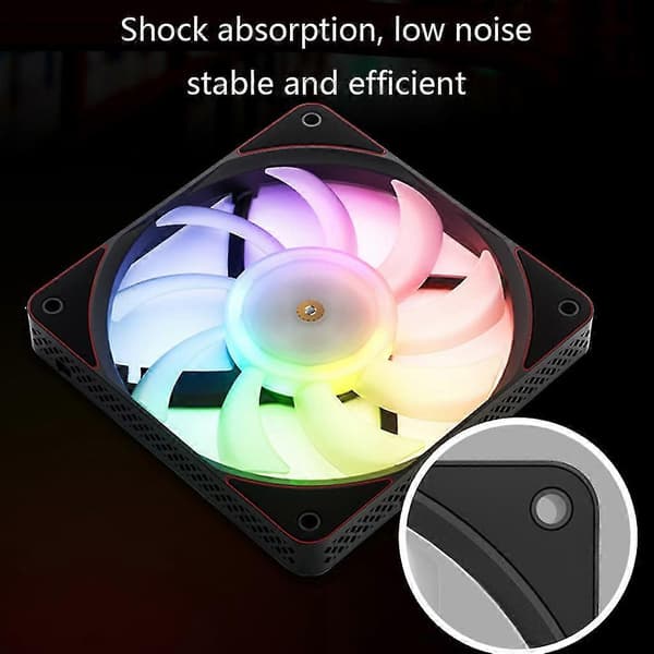 Case Fan Computer Køling Køler Blæsere Led 5v Argb 3pin Pwm Farverig Radiator