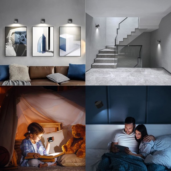 Skrivebordslampe LED Oppladbar Batteri Multifunksjonell Sengelampe Dimbar Berøringskontroll Varm/Hvit Fargetemperaturmodus 360° Roterbar Magnetisk Avtakbar black