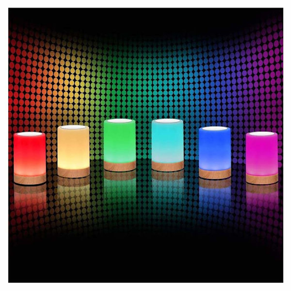 Natlys Berøringssensor Dæmpbar Lys + RGB Farveskiftende