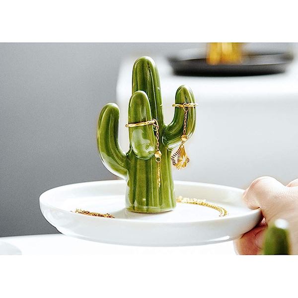 Kaktus Ringholder Skål til Smykker, Keramisk Sukkulent Smykkebakke Organizer Display til Hjemmeindretning og Fødselsdag Bryllup Housewarming Gaver