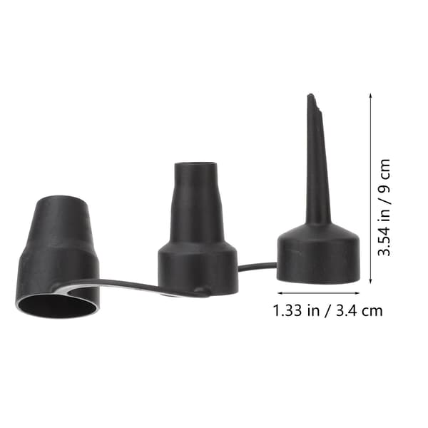 Elektrisk Luftpumpe Adapter (2 stk.), 3 Størrelser, Udskiftningsdyser, Bærbar Adapter, Sort