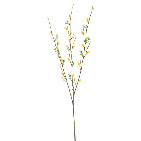 Simulering Bøyelig Gul Kamelia Kunstig Blomstergren for Arrangementer Håndverksprosjekter