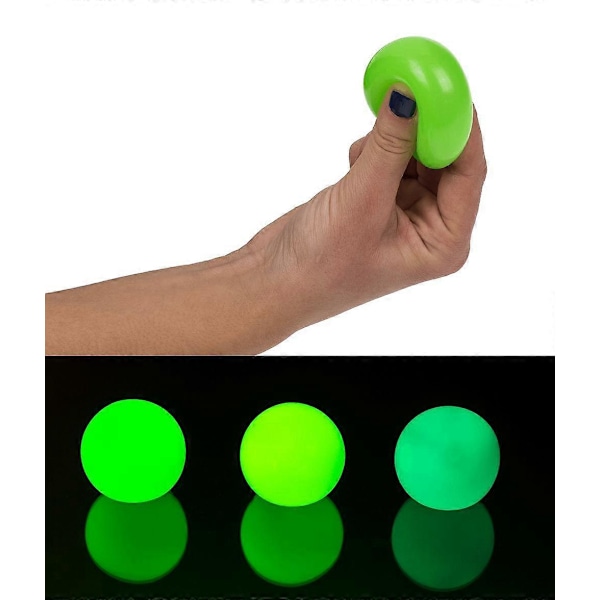 3-pak - lysende klemmekuler / stresskuler - 4 cm multi -krasj