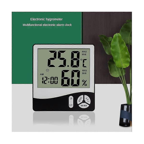 LCD-skjerm Termometer og hygrometer Innendørs termometer Elektronisk husholdningstermometer W