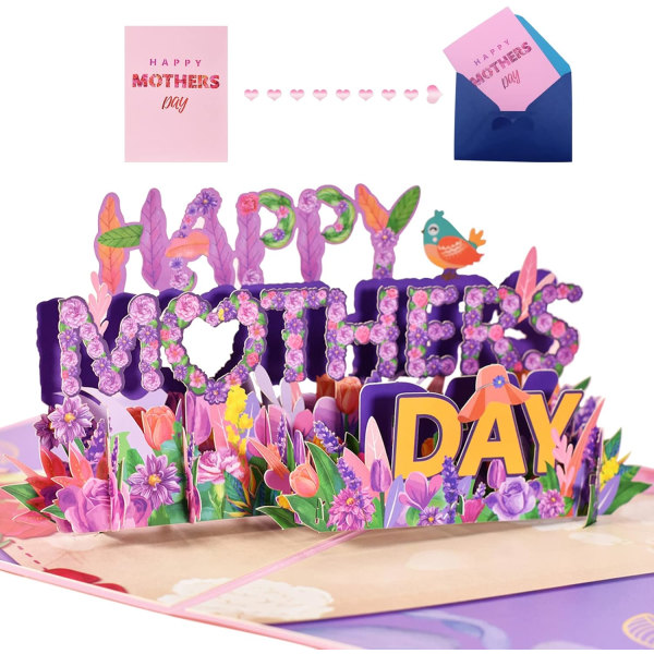3D mors dag kort, pop op kort mors dag kort til mor, fødselsdagskort til kvinder, mor fødselsdagskort, håndlavede blomster lykønskningskort