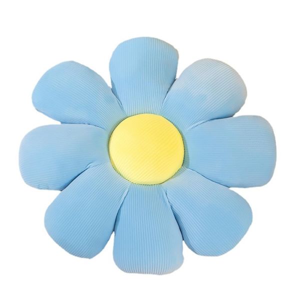Blomstergulv Puta Daisy Blomsterform Pude Søt Sittepute Plysj Stol Pude Pledd Pude Hjemmedekorasjon for Jenter Kvinner  (blå, 38cm)