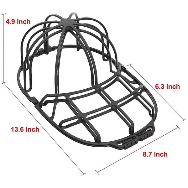 Cap Scrubber Cage For Washing Baseball Caps, Cap Scrubber And Cap Scrubber Rack For Closet Storage, 1 Pack, Black