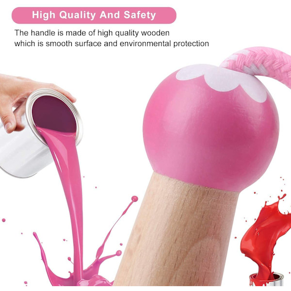 Hopprep för barn, hopprep för barn i trä (rosa)