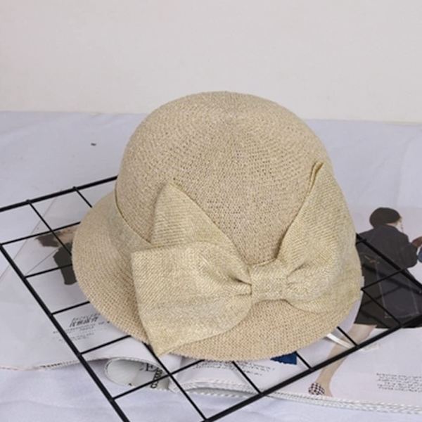 Mote Kvinner Sol Strandhatt Halm Cap Sommerhatt(Beige)