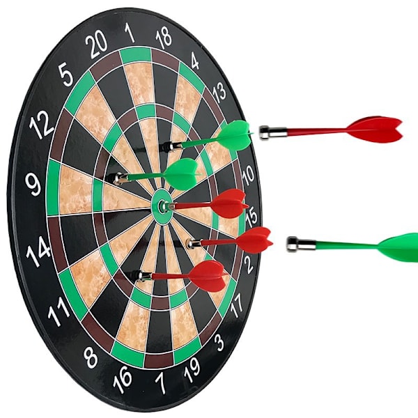 Magneettinen dartstaulu, 17 tuuman magneettinen dartstaulu, jossa on 6 magneettista dartsia 2 värissä lapsille ja aikuisille
