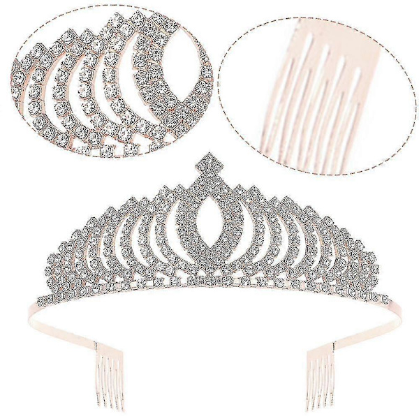 Stilig glitrende rhinestone kronehodebånd tiara for kvinner
