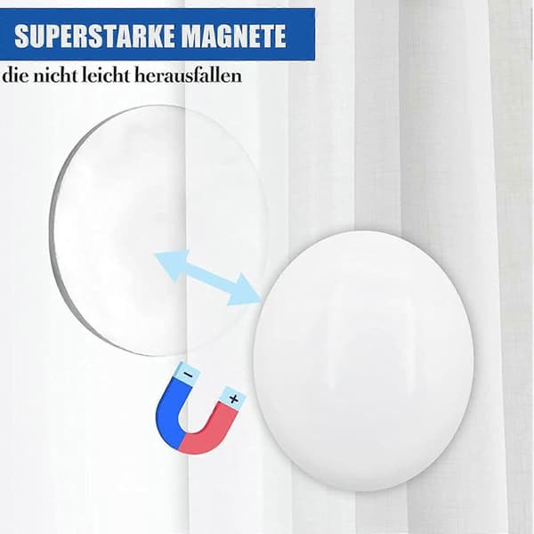 6 st duschdraperivikter, magnetiska draperivikter