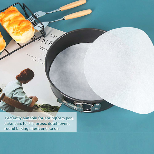 8 tommers Non Stick Baking Parchment Paper Rounds, Set of 200 8 inches