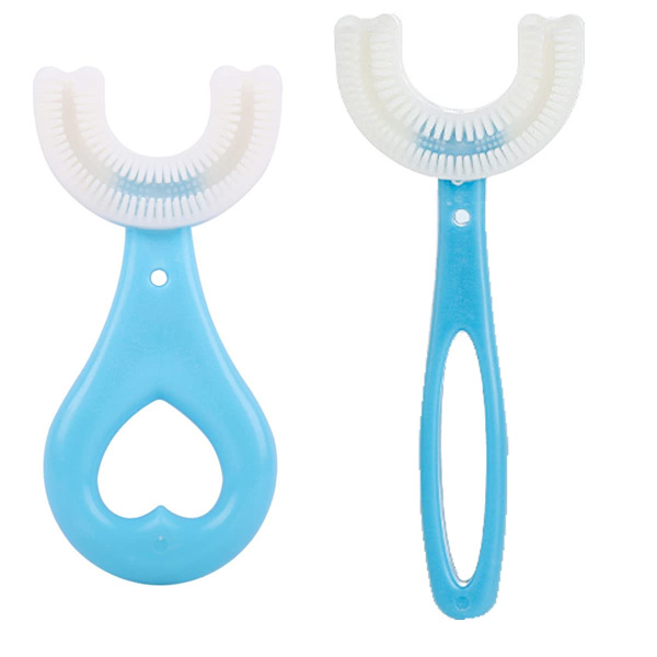 2 sett U-formet helmunn tannbørste for barn 12,5 cm/9,5 cm