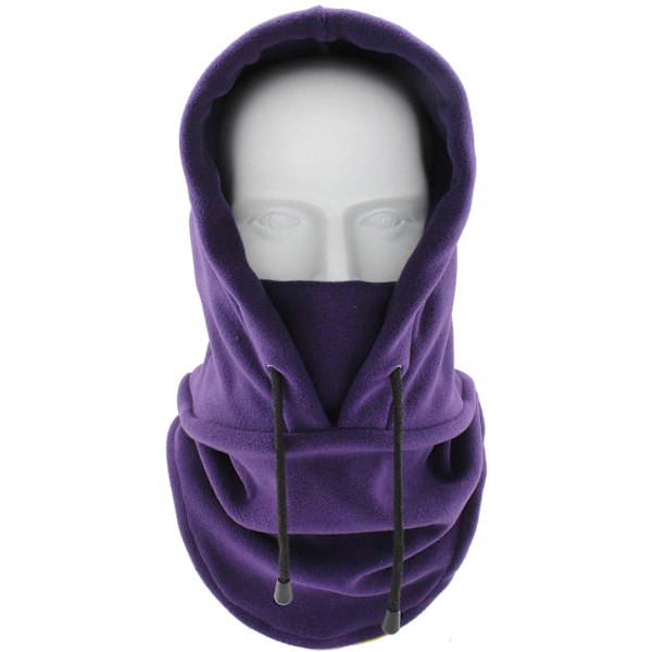 Ski -proof ski mask hot wool hood in winter multifunctional facial lid(purple)