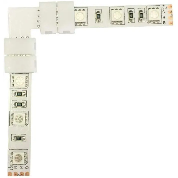 5-pakke RGB 5050 LED-stripe L-kontakter 4-pinners 10 mm brede