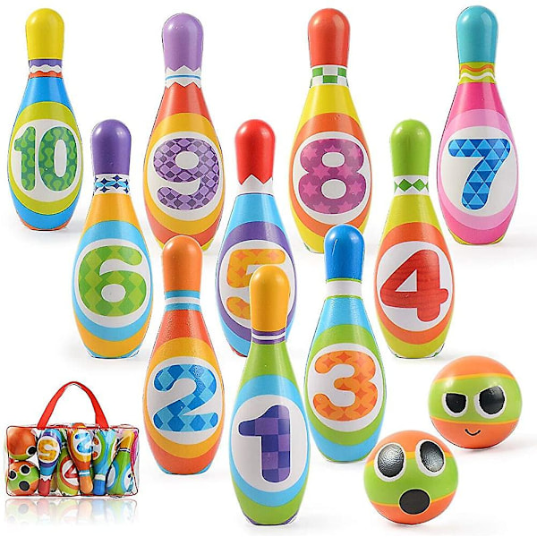 Bowling Ball Set Game For Children, Children's Bowling With 10 And 2 Balls