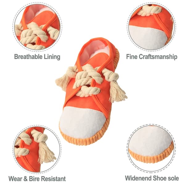 Hundesko Tyggelegetøj, Holdbart Hundesko Legetøj, Maskinvaskbart (Orange)