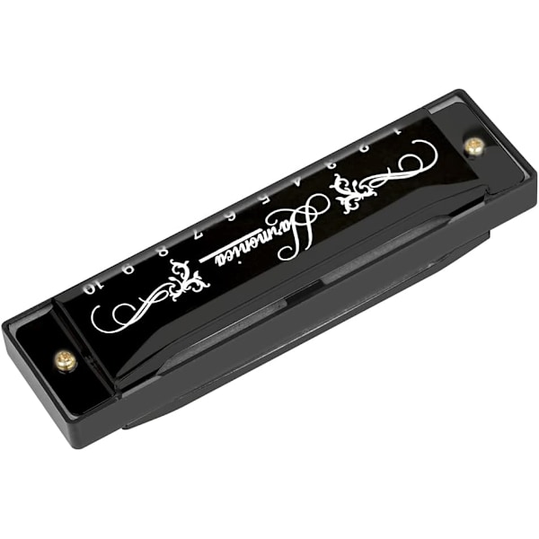 Blues Harmonica Mundharmonika, Diatonisk Blues Harmonika i C-tone, 10 Huller 20 Toner Blues Harp Mundharmonika (Roserød) black