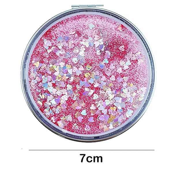 Makeup Compact Mirror, Bærbar Foldbar Makeup Lommespejl til Mænd Kvinder Piger Lommepung, Håndholdt 2-Sided Spejl, Rund
