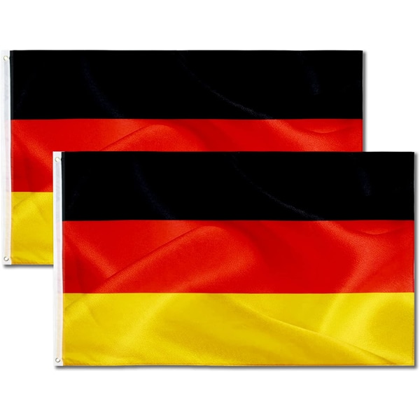 2 st Tyskland flagga 3x5 fot 2022 World Cup dekorationer