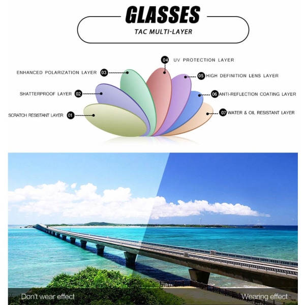 Polariserade solglasögon UV400-skydd transparent ram/lila glas