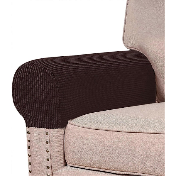 Strækbare Armlænsbetræk til Stole og Sofaer Sofa Armlænsbetræk til Sofa Spandex Jacquard Armlænsbetræk Anti-Skridsikker Møbler brown
