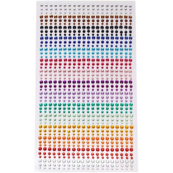 2 kappaletta Rhinestone-tarraa, värikäs itseliimautuva pyöreä