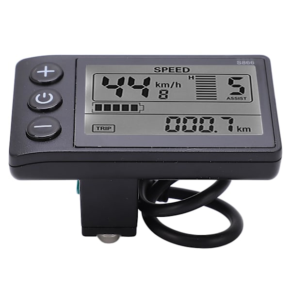 Elektrisk cykel S866 LCD-displaymåler 24V 36V 48V kontrolpanel med vandtæt stik