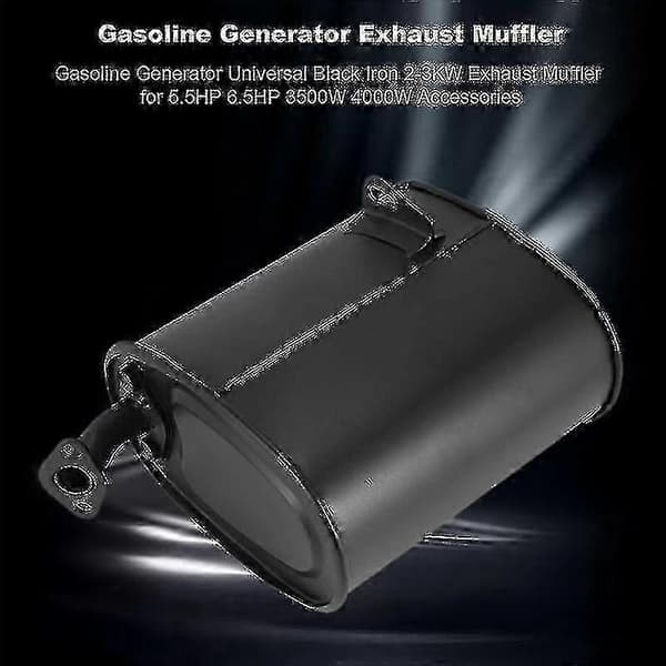 Benzingenerator Universal Sort Jern 2-3kw Udstødningslyddæmper Til 5.5hk 6.5hk 3500w 4000w Tilbehør