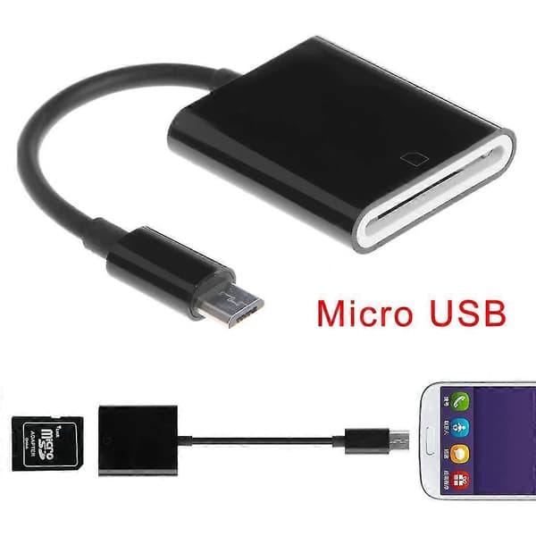 Micro Usb til SD-kort kamera læser Otg adapterkabel til Android telefon tablet pc