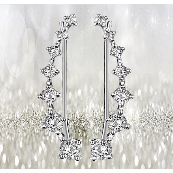 Öronmanschetter 7 Kristaller 925 Sterling Silver Hypoallergen