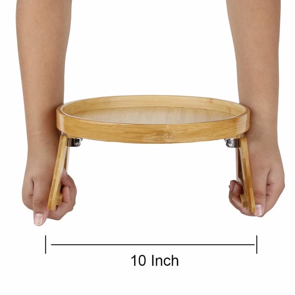 Sofa Armrest Clip Tray, Sidebord til drikkevarer/spisning (Bambus)