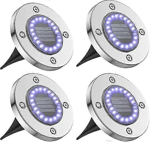 4-pack LED Solarlampa Utomhus Markbelysning Strålkastare Trädgård Trappa Utomhus Solbelysning