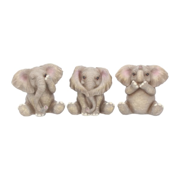 Tre babyelefantfigur 8 cm grå