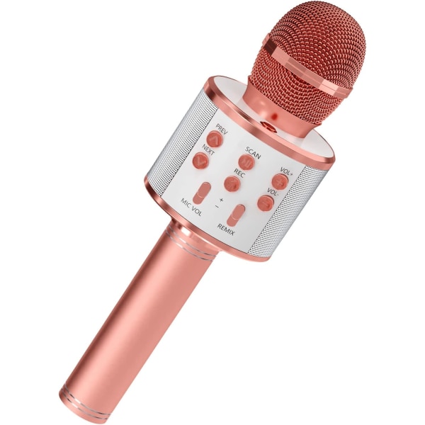 Karaoke mikrofon med højttaler - Rose Gold