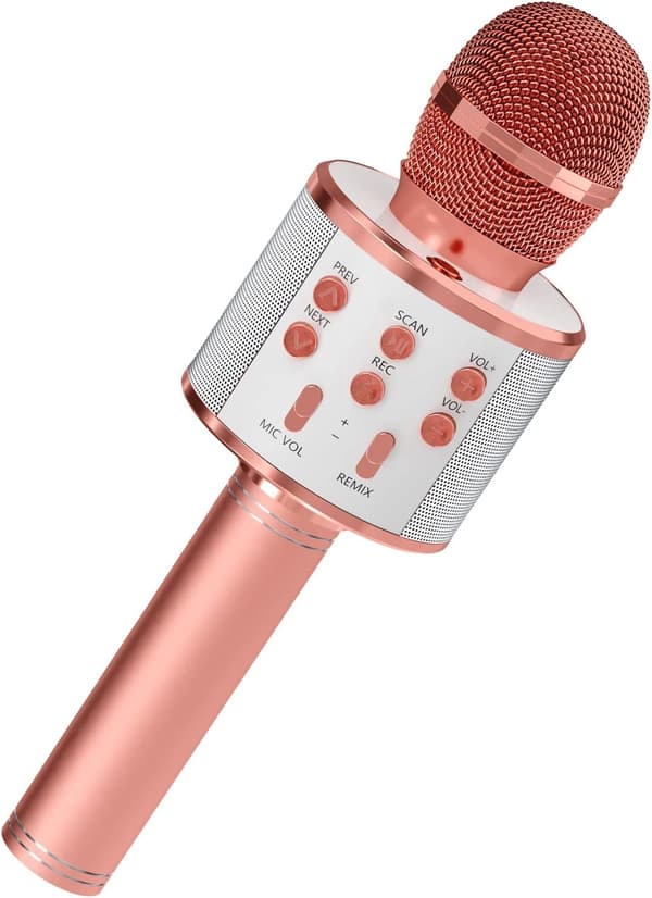 Karaoke-mikrofoni kaiuttimella - Rose Gold