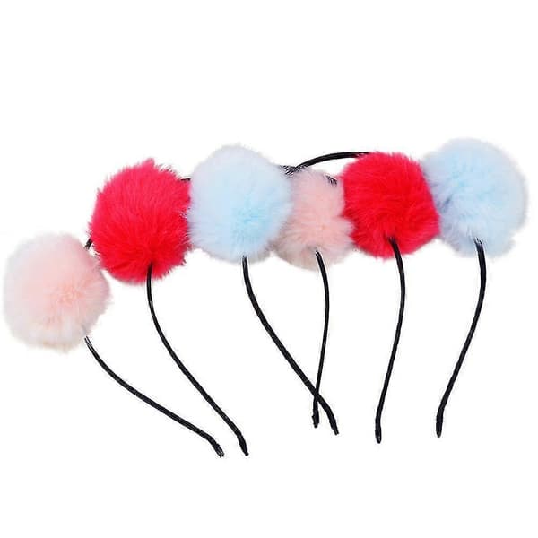 3 stk. Fuzzy Pom Pom Ball Katteøre Hårbøyle Nydelig Hårbøyle Hodeplagg Tilbehør For Barn