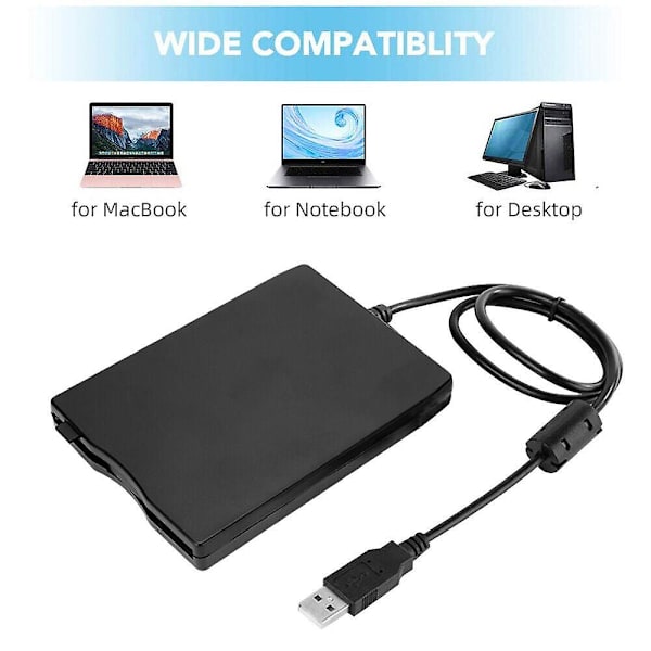 3,5 tuuman USB-mobiililevykeasema Kannettava 1,44 Mt Ulkoinen FDD-lukulaite PC:lle