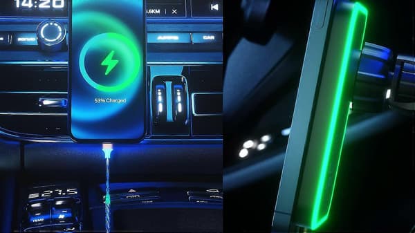 RGB Lys Mag-Safe Billader - iPhone 13/12/Pro/Max/Mini Magnetisk Rask Trådløs Lader Svart
