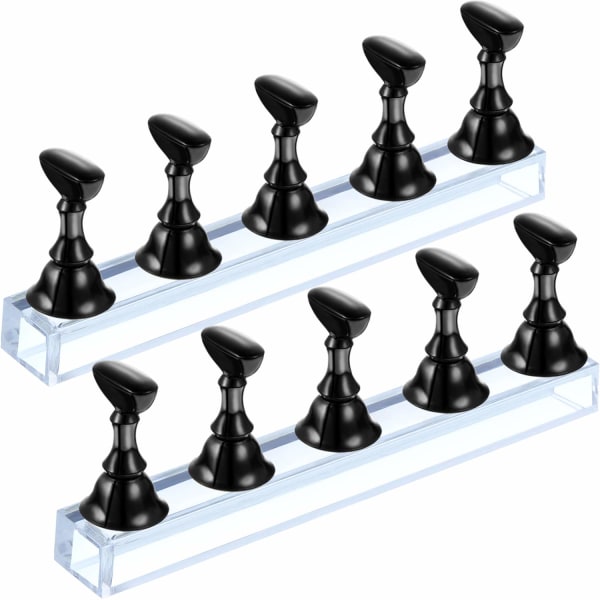 2 stk. Akryl Negle Display Stativ Negle Tip Praksis Holder, Sort