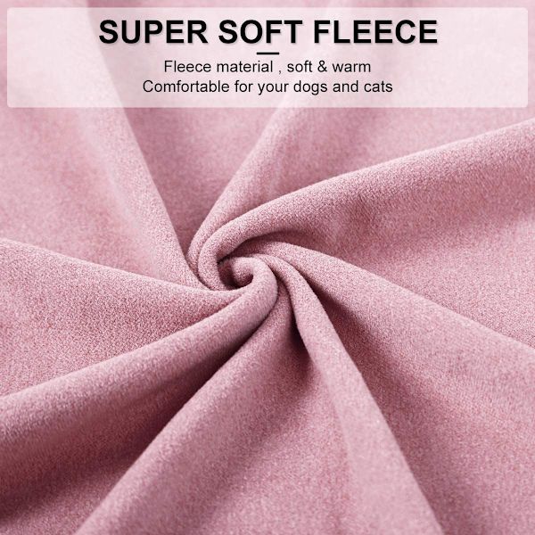 Små hunde- og kattejumpere blød fleece vest lyserød M