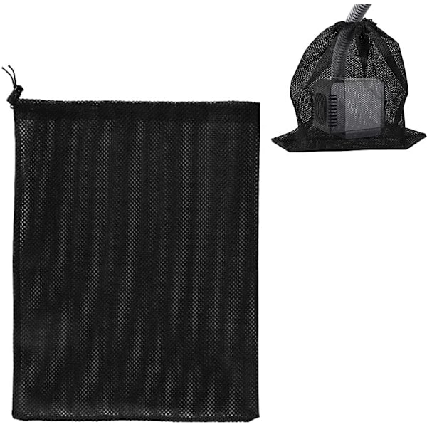 Pumpepose, Pumpefilter Netpose, Dammepumpe Filterpose, Pumpe Netpose, Vandpumpe Filtertilbehør til Hjemmet (41*31cm, Sort)