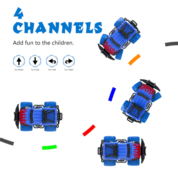 Leksaker för småbarn 4-5 år gamla pojkar RC bil fjärrkontroll lastbilar för 3-4 år gamla barn, födelsedagspresenter förskoleleksaker bilar RWD 1/43 skala (blå) blue