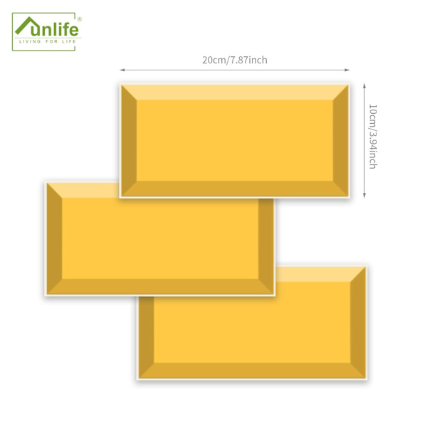 20X10cm 27 kpl kuori ja liimaa siirtotarrat laatoille, itseliimautuvat vedenkestävät PVC-laattatarrat takaseinälle kodin keittiön sisustukseen, Empire Yellow yellow