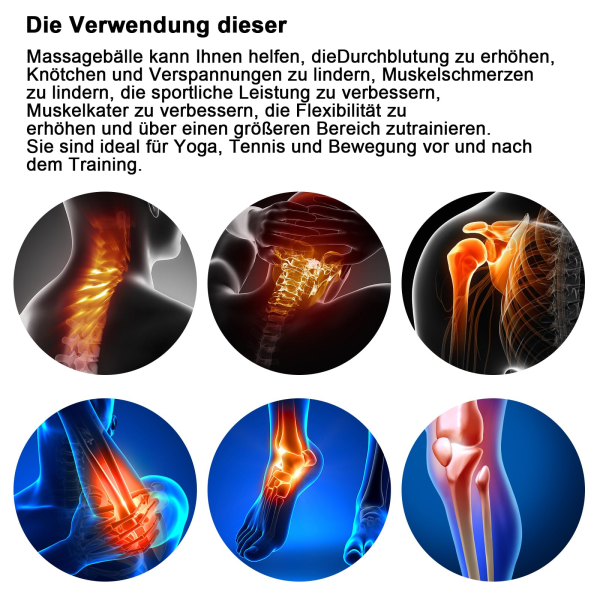 Peanut Massagebold, Dobbelt Lacrossebold til Myofascial Release Triggerpunktterapi Afslapning af Spændte Muskler Dybvævsmassage