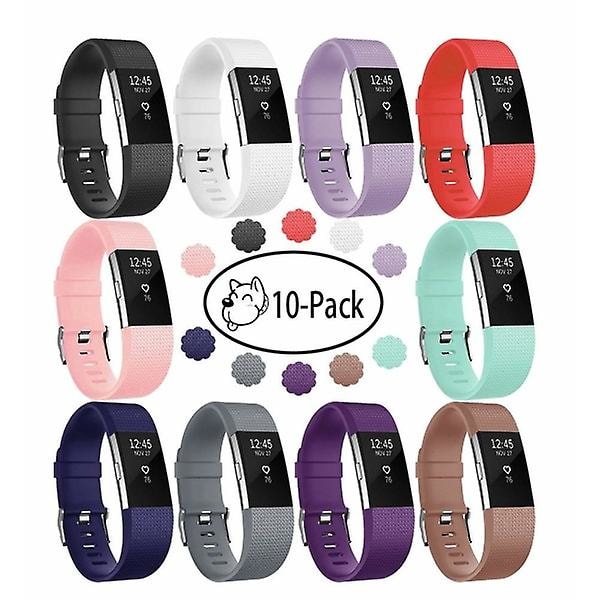 Fitbit Charge 2 -ranneke 10-pakkauksessa, useita värejä (S)